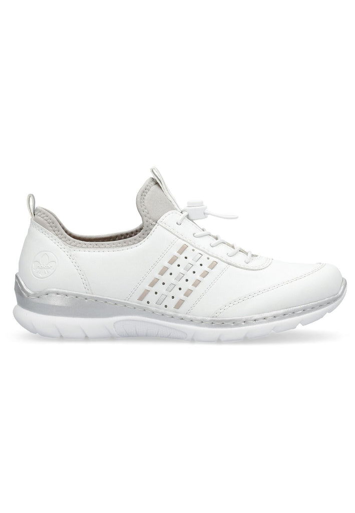 Rieker Sneaker Lederimitat/Textil Weiß/Rosa