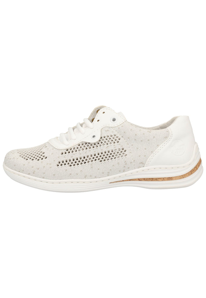 Rieker Sneaker Lederimitat/Textil Weiß/Silber