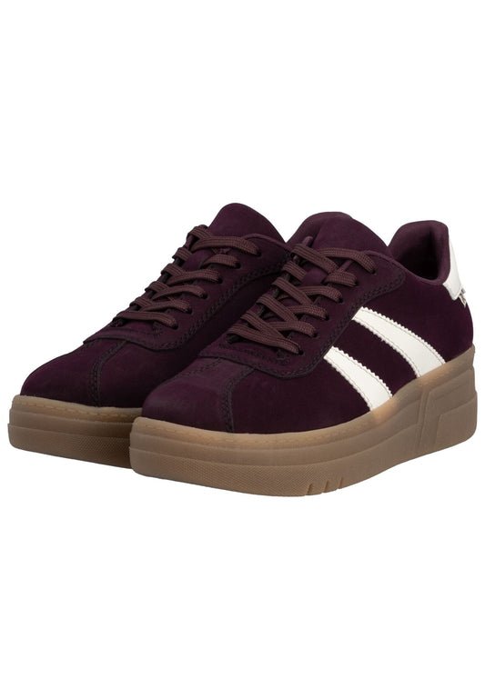 Rieker Sneaker Lederimitat Weiß/Lila