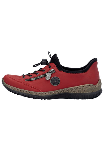 Sneaker Rieker Sneaker Lederimitat Rot/Schwarz