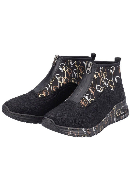 Rieker Sneaker Textil Schwarz Warmfutter