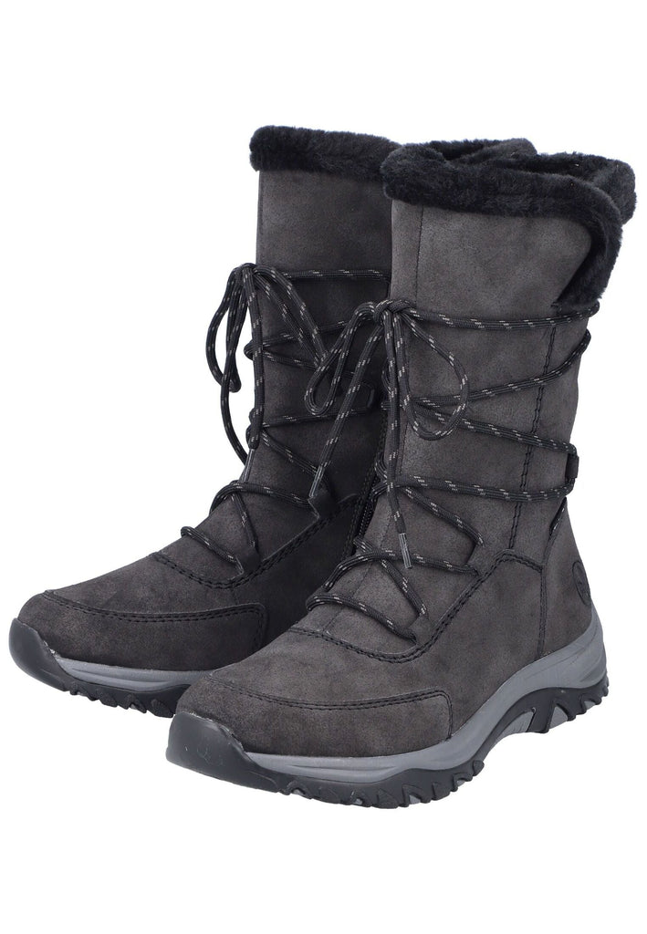 Rieker Stiefel Lederimitat Anthrazit Warmfutter