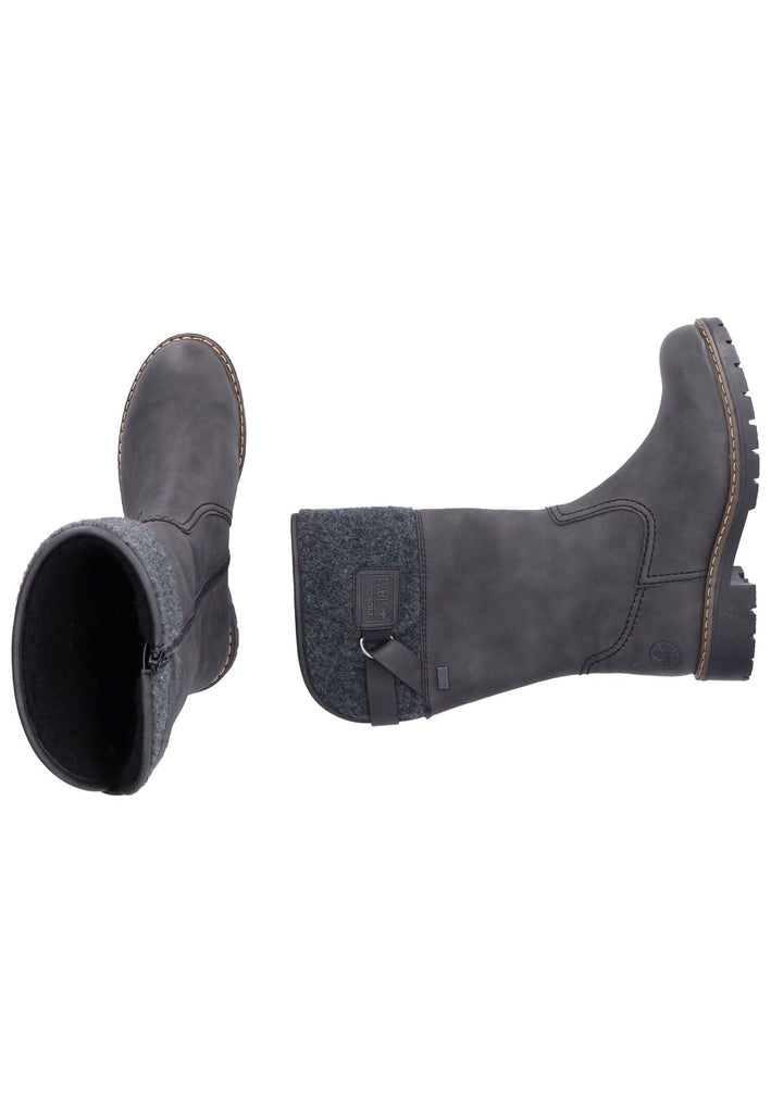 Rieker Stiefel Lederimitat Anthrazit Warmfutter