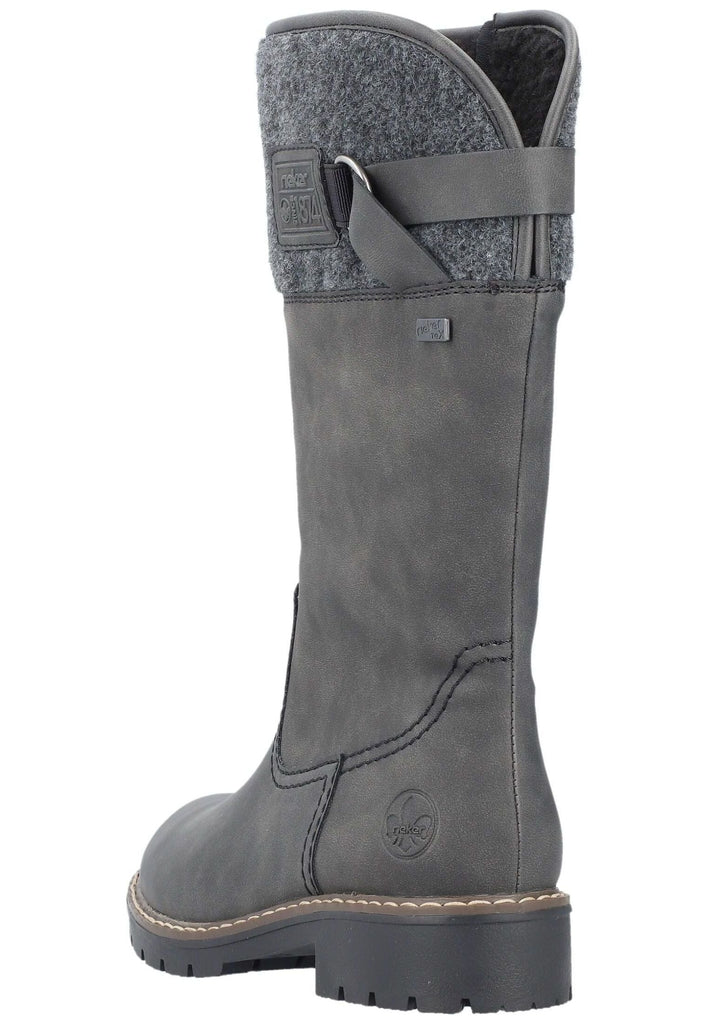 Rieker Stiefel Lederimitat Anthrazit Warmfutter