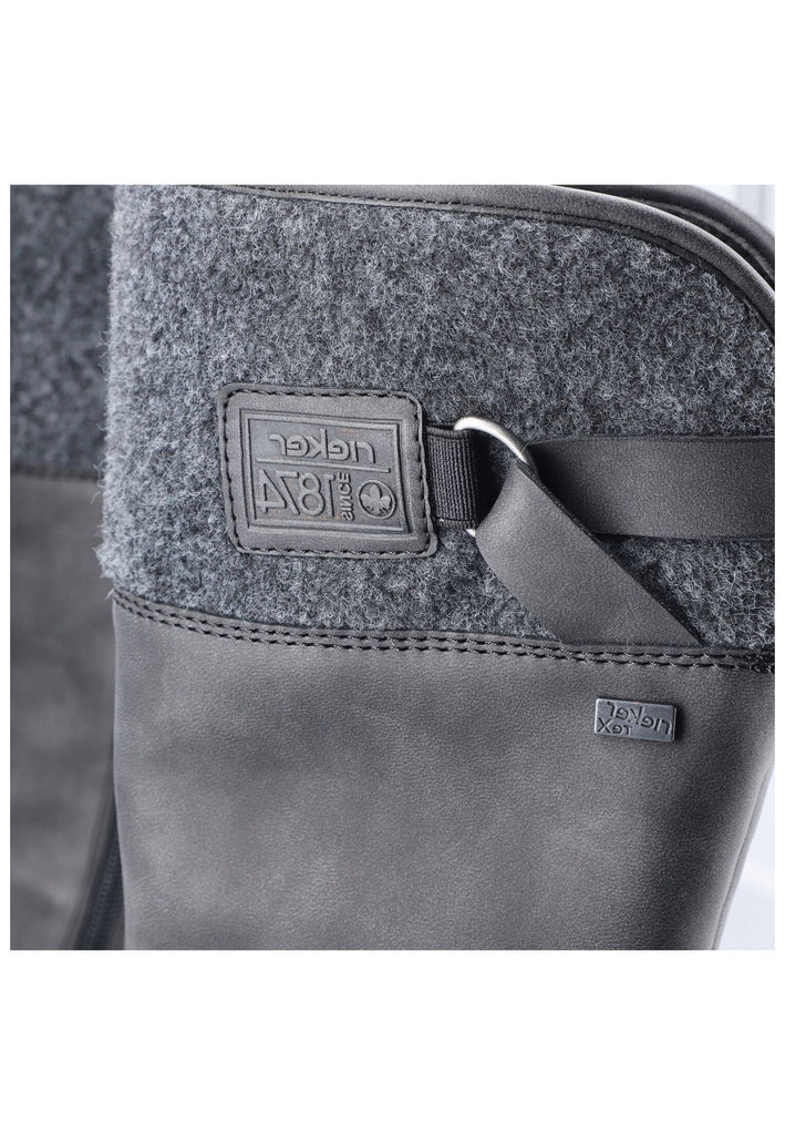 Rieker Stiefel Lederimitat Anthrazit Warmfutter