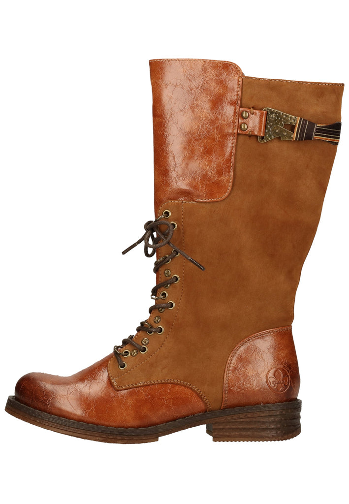 Rieker Stiefel Lederimitat Cognac Warmfutter
