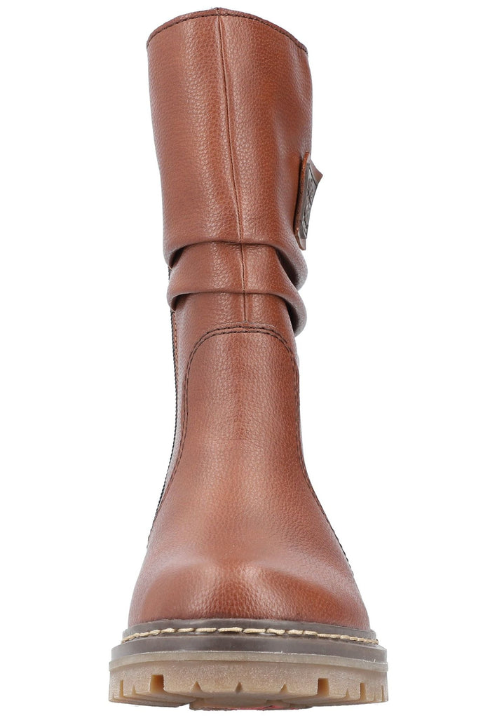 Rieker Stiefel Lederimitat Rotbraun