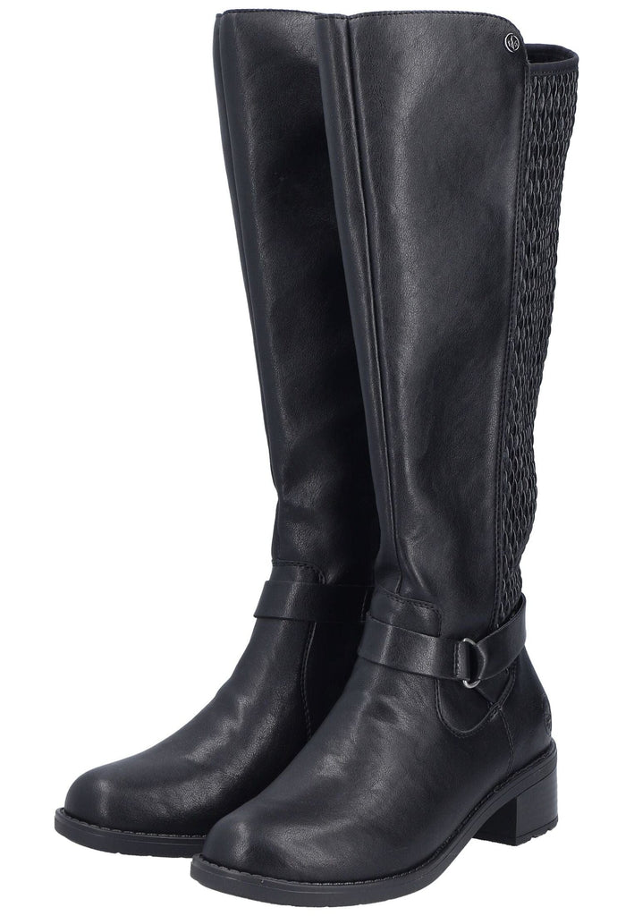 Rieker Stiefel Lederimitat Schwarz