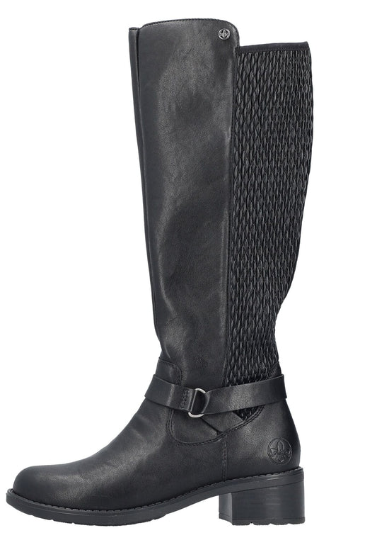 Rieker Stiefel Lederimitat Schwarz