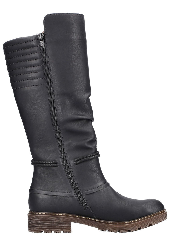 Rieker Stiefel Lederimitat Schwarz/Braun Warmfutter