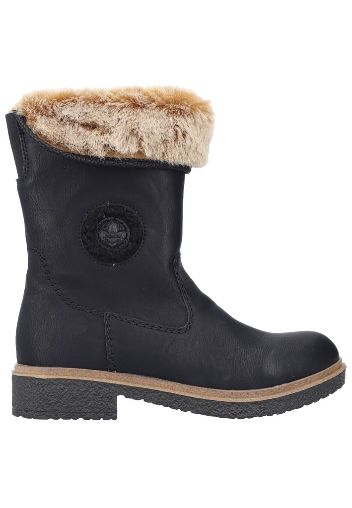 Rieker Stiefel Lederimitat Schwarz Warmfutter