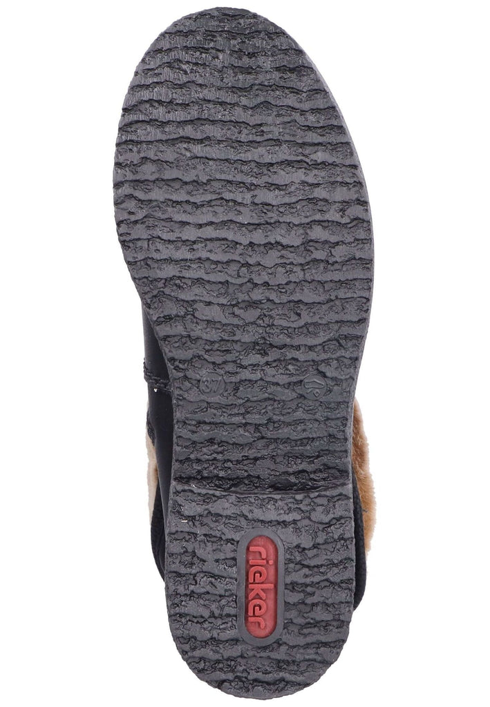 Rieker Stiefel Lederimitat Schwarz Warmfutter
