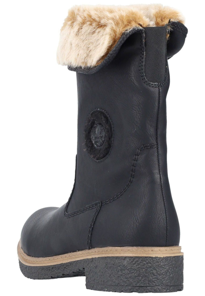 Rieker Stiefel Lederimitat Schwarz Warmfutter