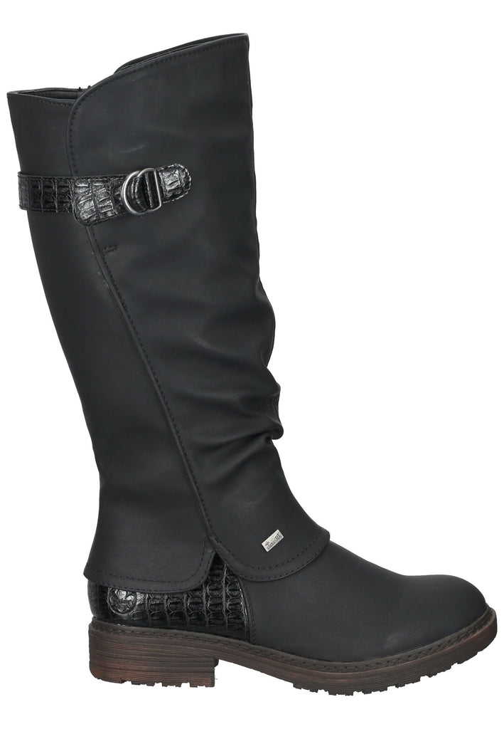 Rieker Stiefel Lederimitat Schwarz Warmfutter