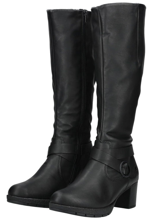 Rieker Stiefel Lederimitat Schwarz Warmfutter