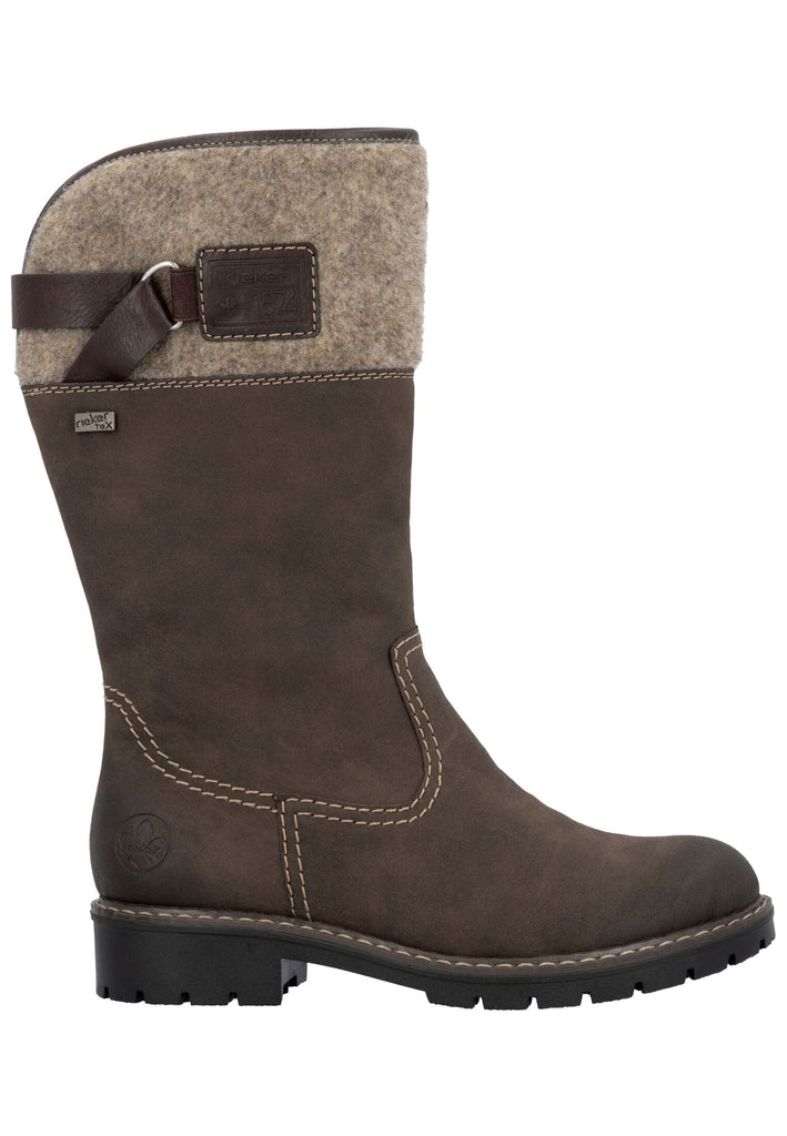 Rieker Stiefel Lederimitat Tabak Warmfutter
