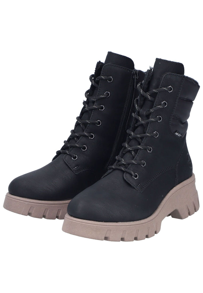 Rieker Stiefel Lederimitat/Textil Schwarz Warmfutter