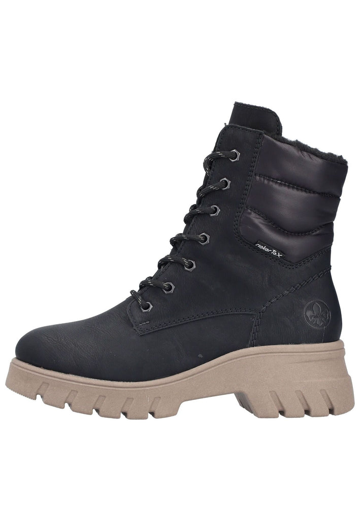 Rieker Stiefel Lederimitat/Textil Schwarz Warmfutter