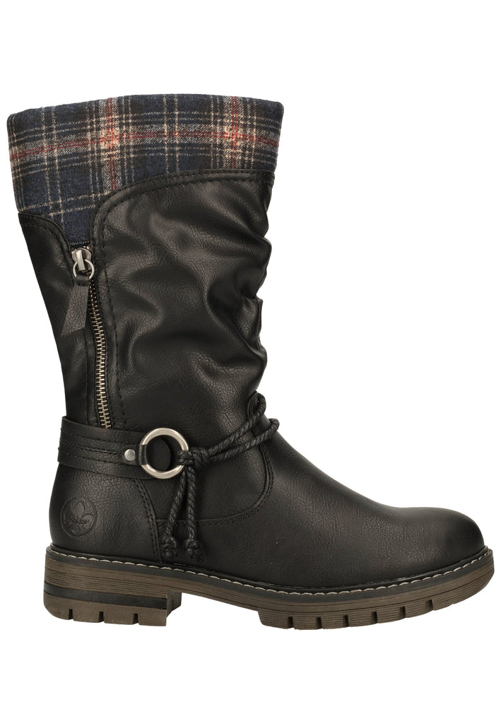 Rieker Stiefel Lederimitat/Textil Schwarz Warmfutter