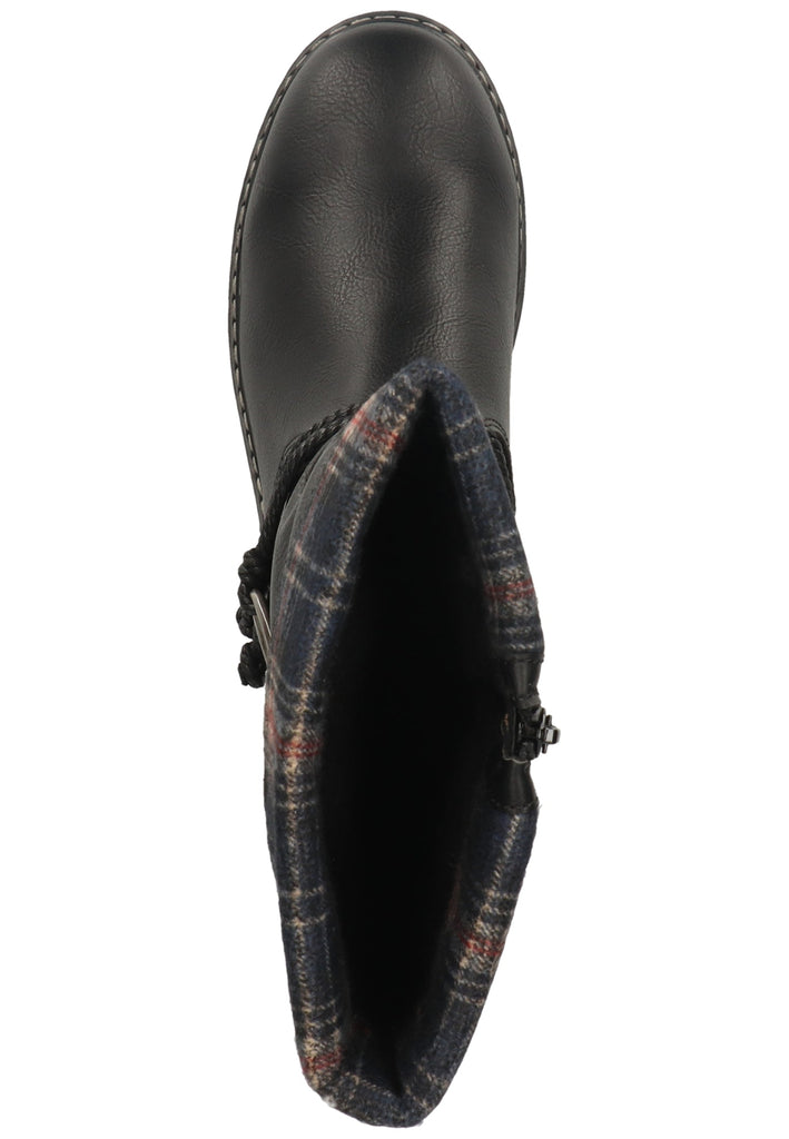 Rieker Stiefel Lederimitat/Textil Schwarz Warmfutter