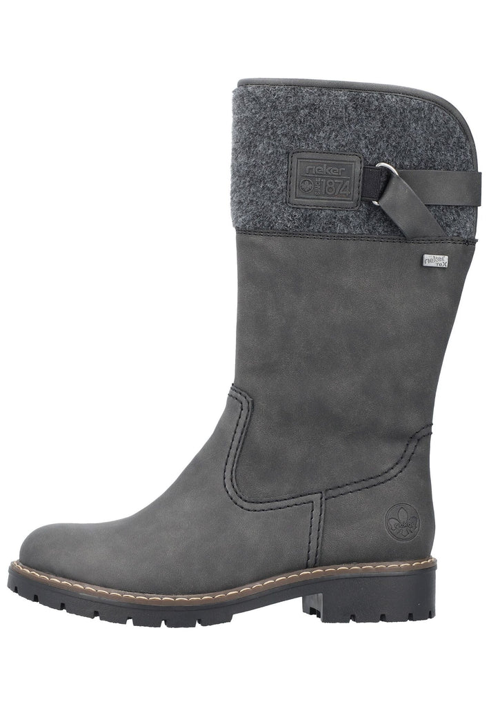 Stiefel Rieker Stiefel Lederimitat Anthrazit Warmfutter