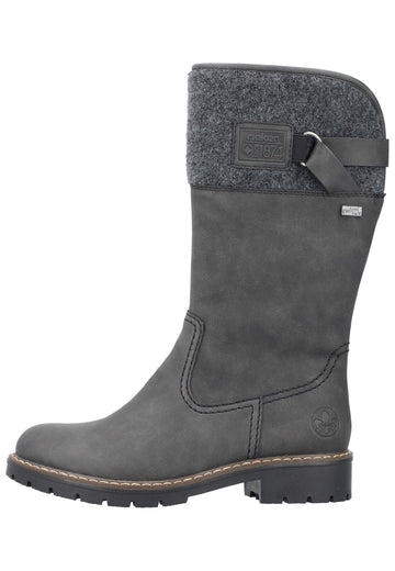 Stiefel Rieker Stiefel Lederimitat Anthrazit Warmfutter
