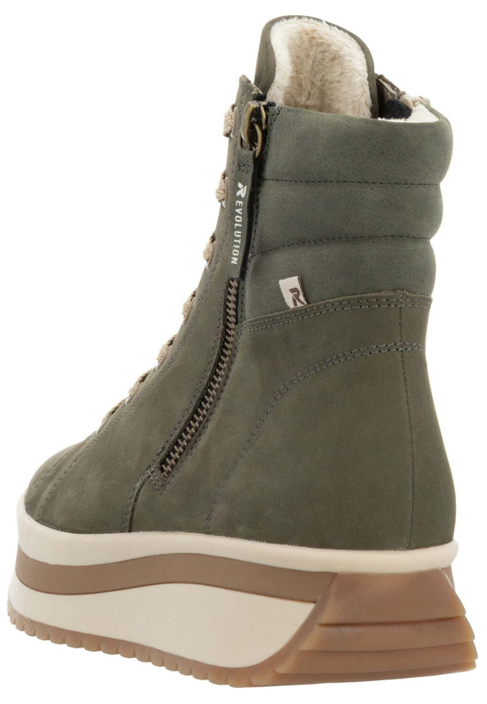 Rieker Stiefelette Glattleder Grün Warmfutter