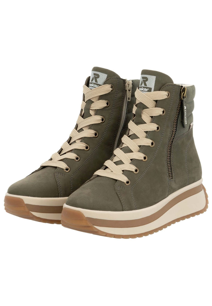 Rieker Stiefelette Glattleder Grün Warmfutter