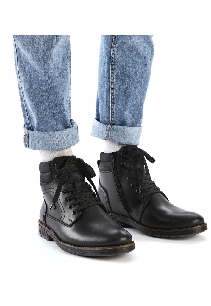 Rieker Stiefelette Glattleder Schwarz Warmfutter