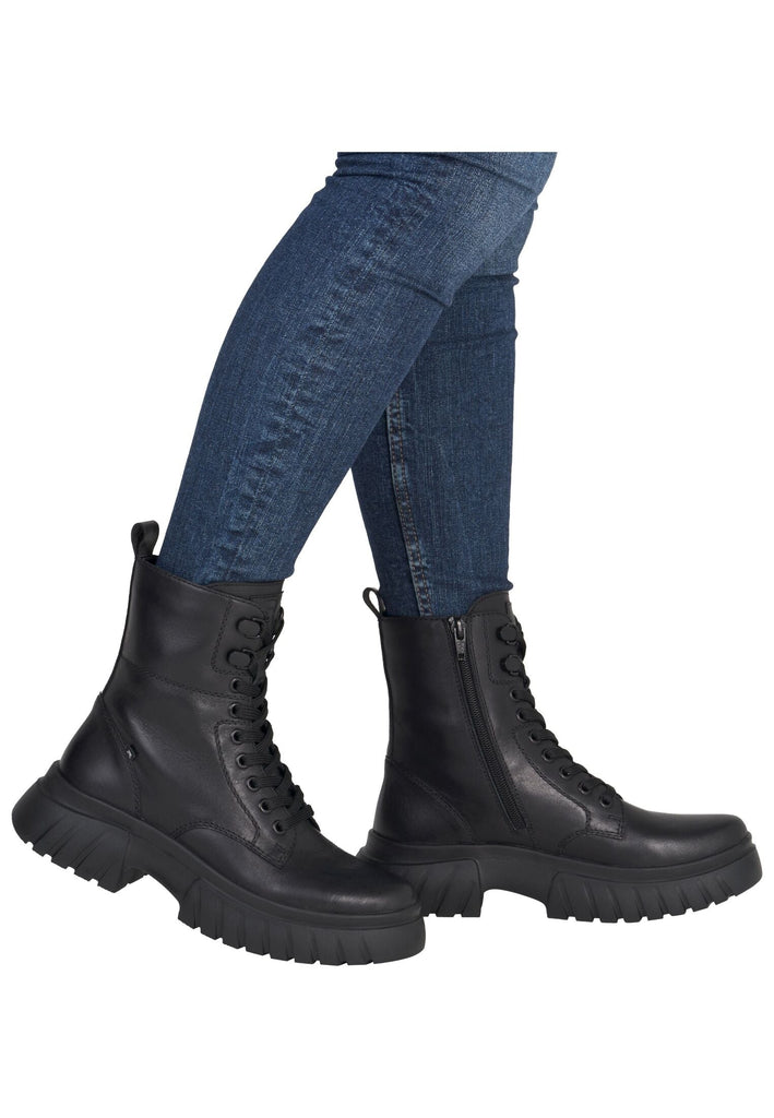 Rieker Stiefelette Glattleder Schwarz Warmfutter