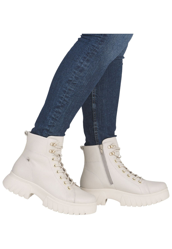 Rieker Stiefelette Glattleder Weiß
