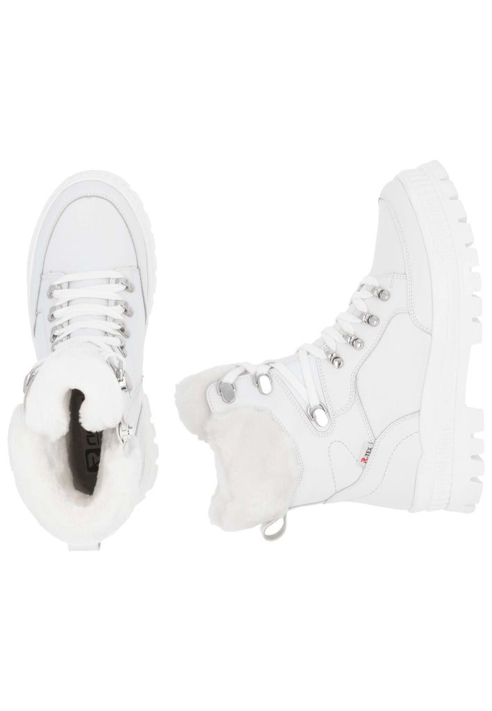 Rieker Stiefelette Glattleder Weiß Warmfutter