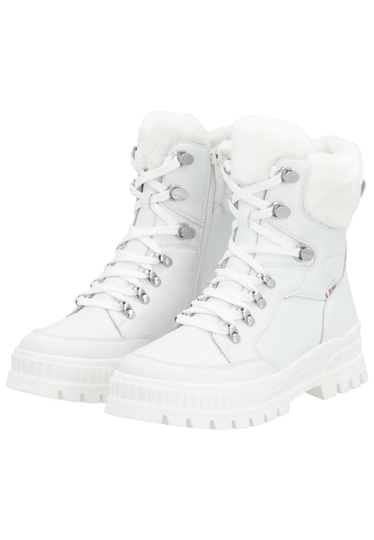 Rieker Stiefelette Glattleder Weiß Warmfutter