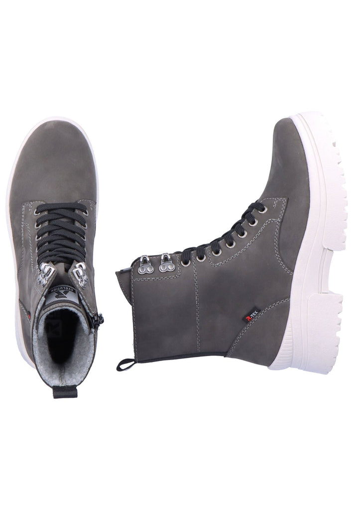 Rieker Stiefelette Leder Grau/Schwarz