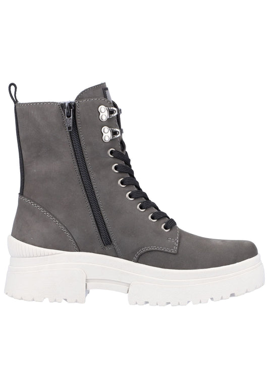 Rieker Stiefelette Leder Grau/Schwarz