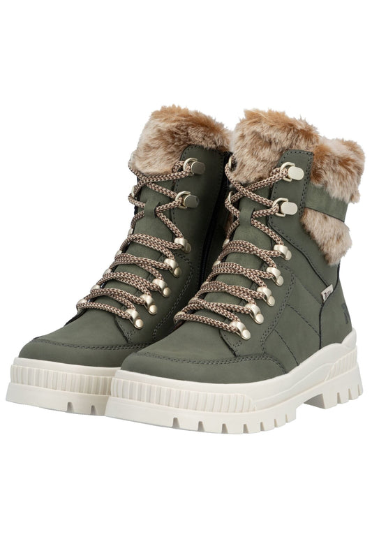 Rieker Stiefelette Leder Olive Warmfutter