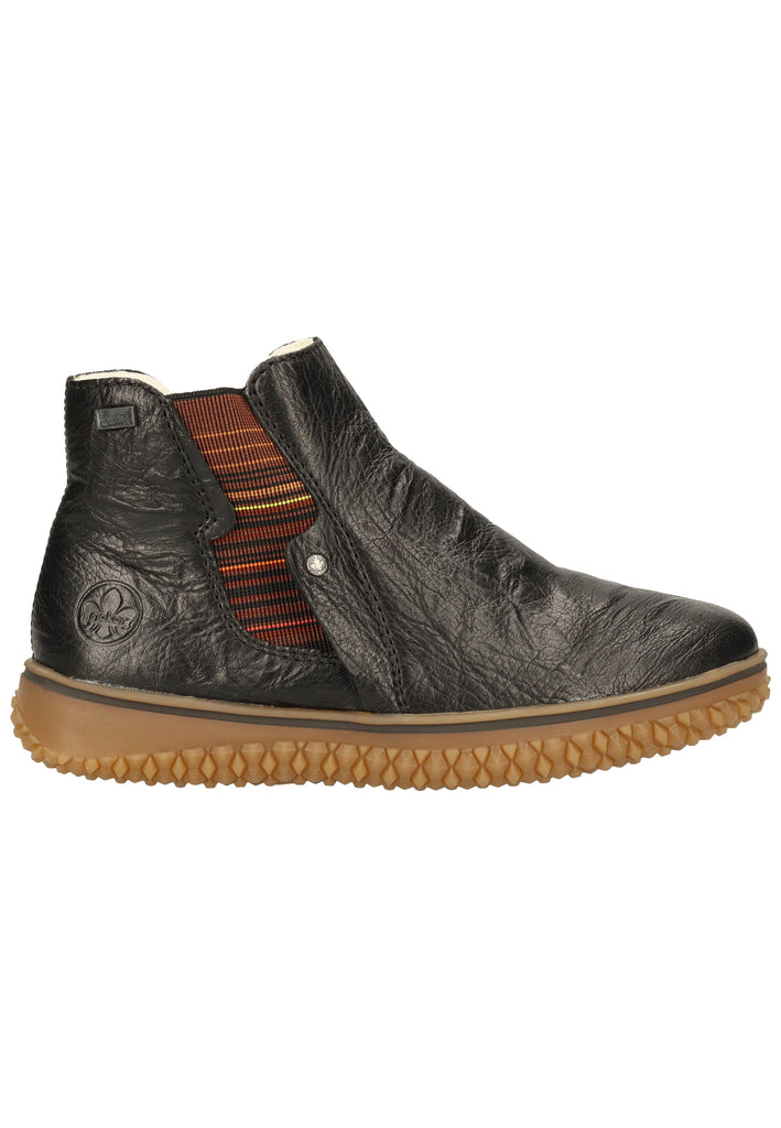 Rieker Stiefelette Leder Schwarz/Braun Warmfutter