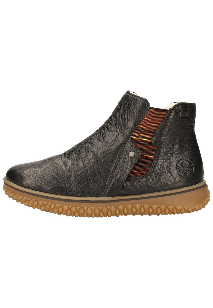 Rieker Stiefelette Leder Schwarz/Braun Warmfutter
