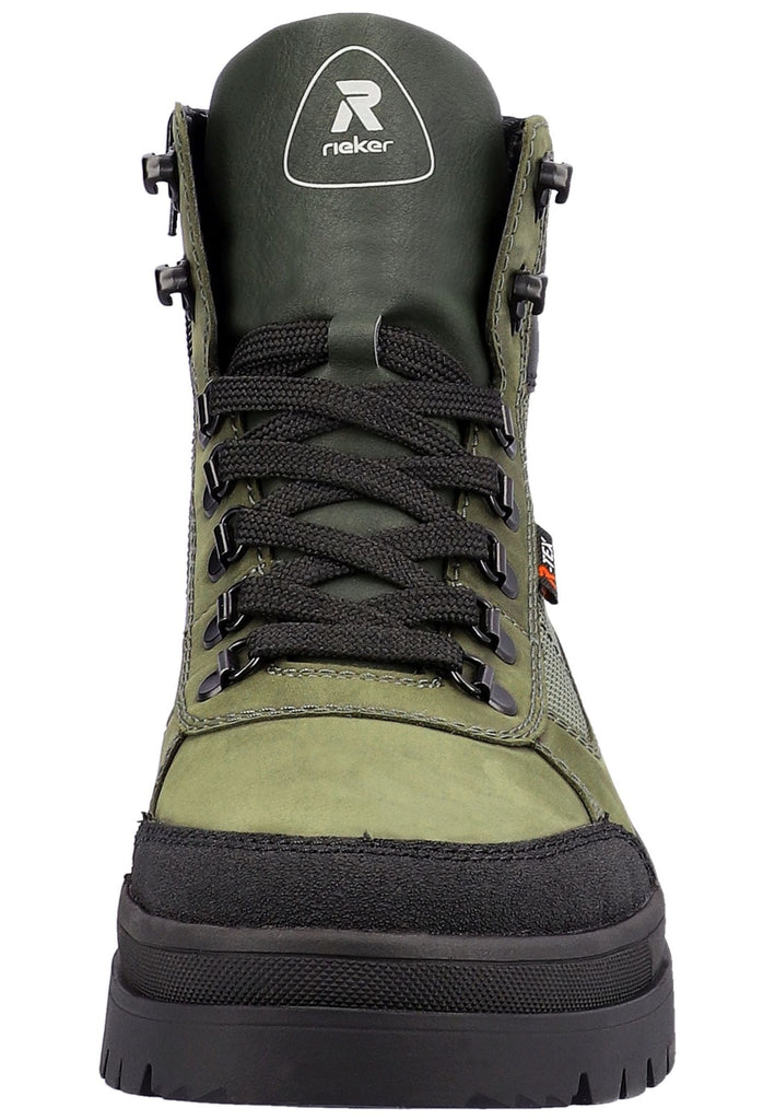Rieker Stiefelette Leder/Textil Grün/Schwarz