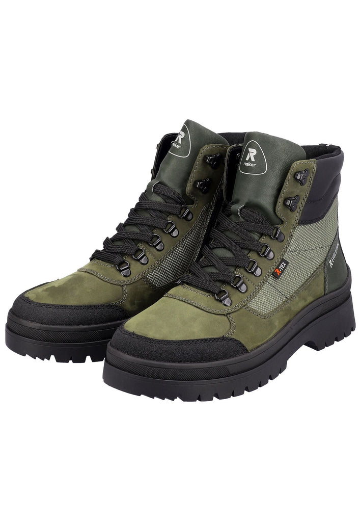 Rieker Stiefelette Leder/Textil Grün/Schwarz