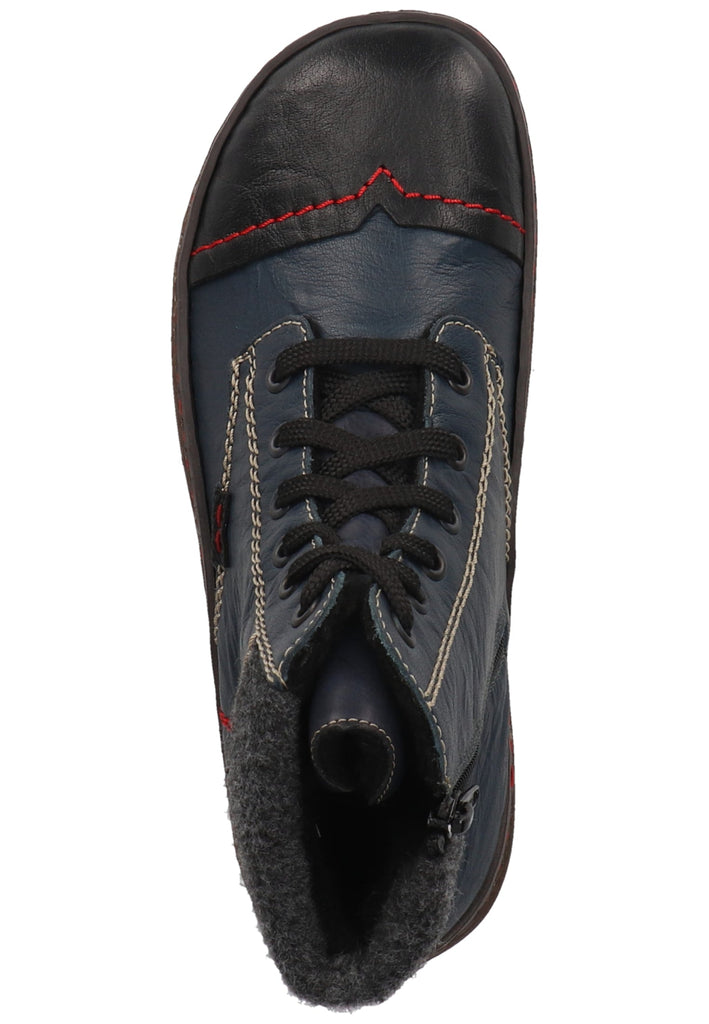 Rieker Stiefelette Leder/Textil Royalblau Warmfutter