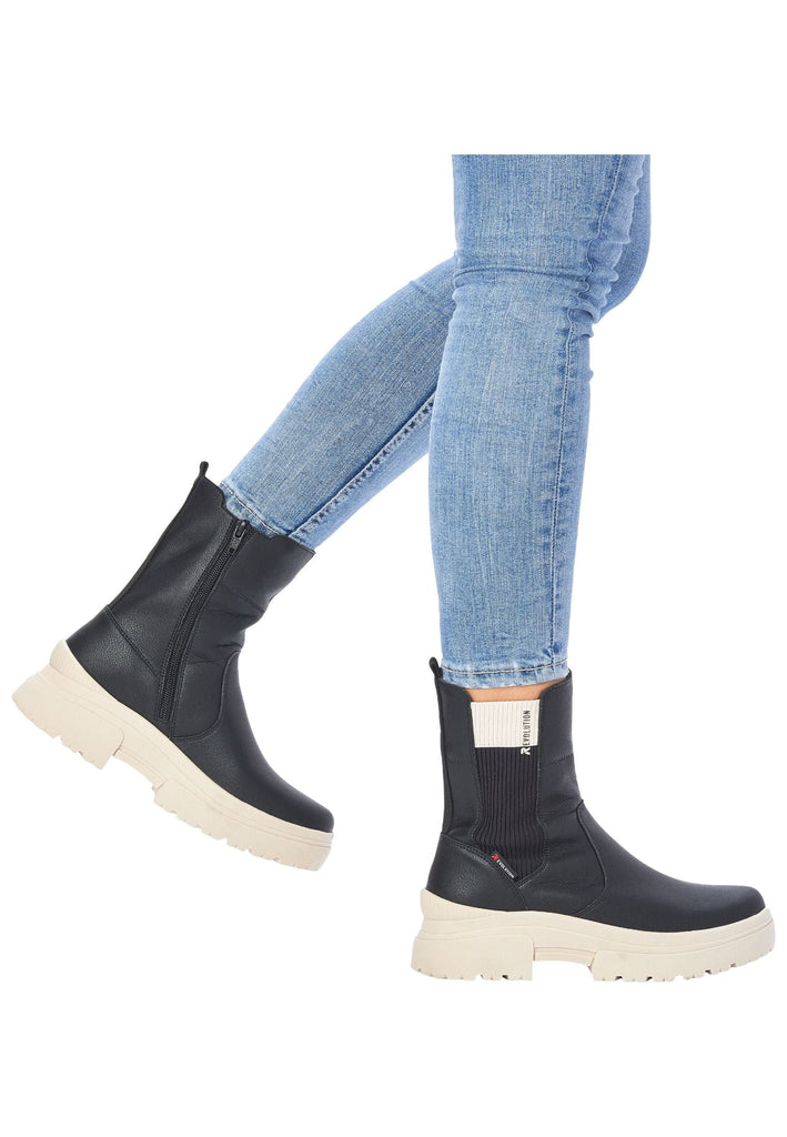 Rieker Stiefelette Leder/Textil Schwarz