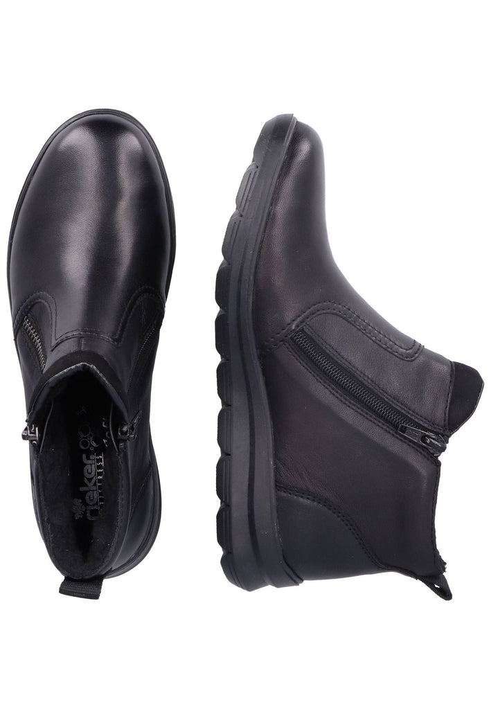 Rieker Stiefelette Leder/Textil Schwarz/Schwarz
