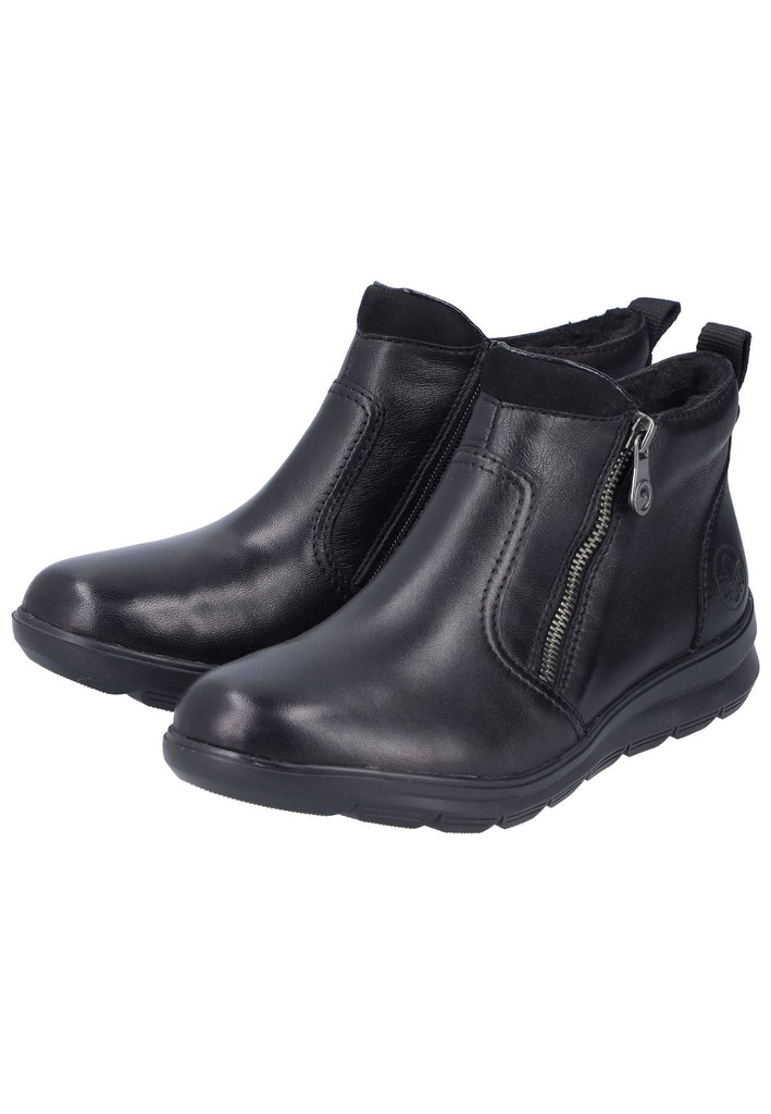 Rieker Stiefelette Leder/Textil Schwarz/Schwarz