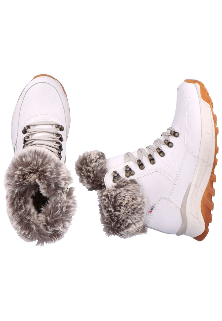 Rieker Stiefelette Leder/Textil Weiß Warmfutter