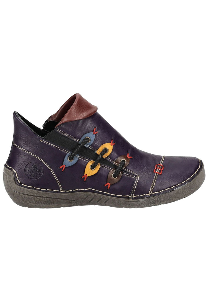 Rieker Stiefelette Lederimitat Aubergine