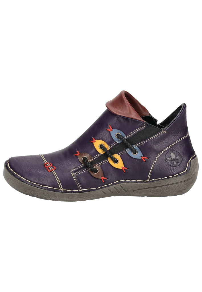 Rieker Stiefelette Lederimitat Aubergine
