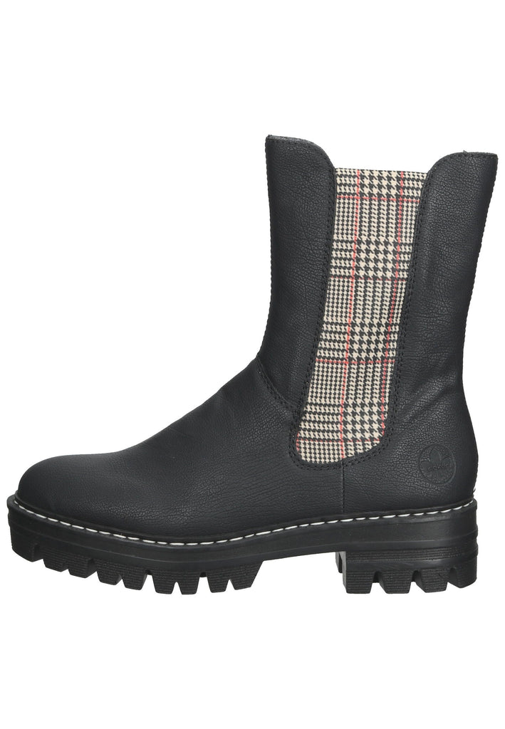 Rieker Stiefelette Lederimitat Beige/Schwarz