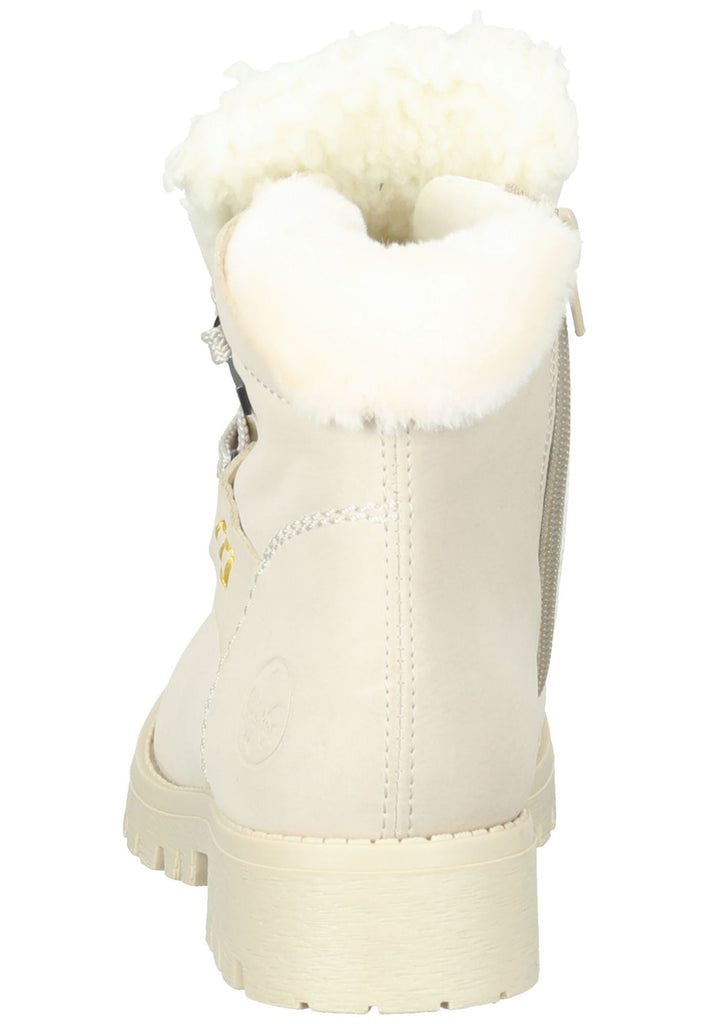 Rieker Stiefelette Lederimitat Beige/Weiß Warmfutter