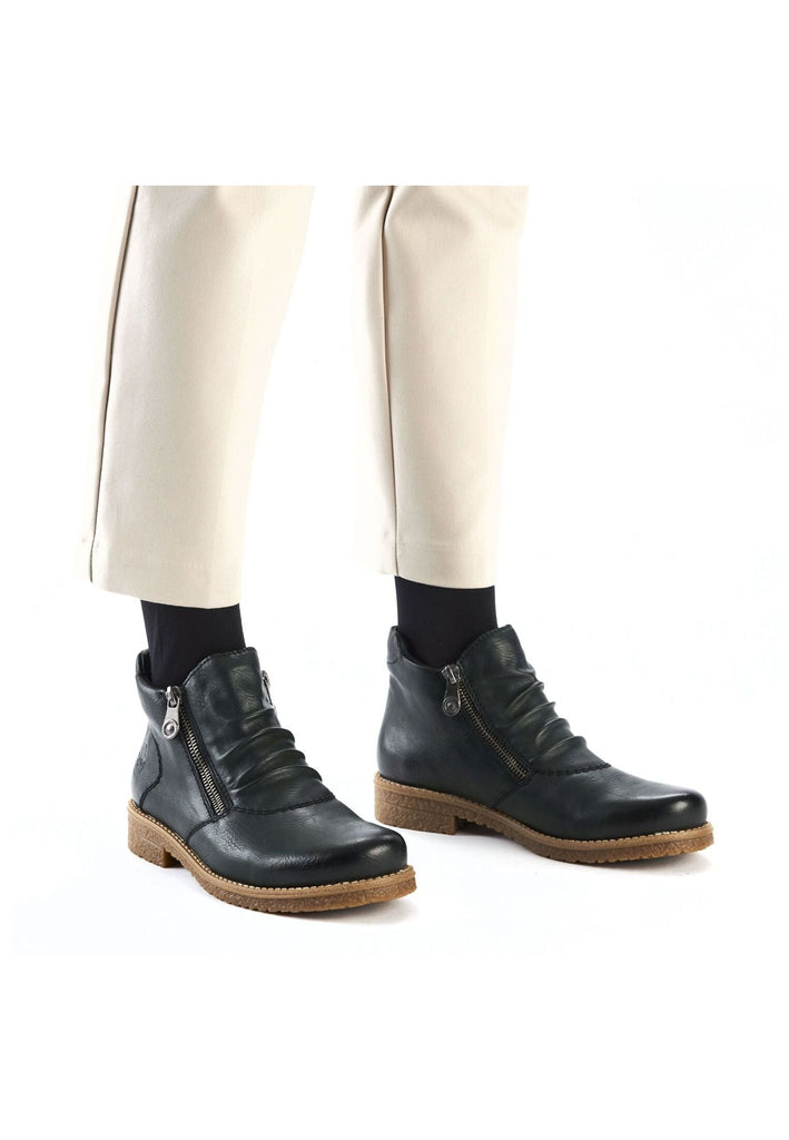 Rieker Stiefelette Lederimitat Blau Warmfutter